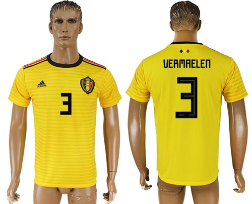 Belgium #3 Vermaelen Away Soccer Country Jersey